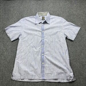 Saltaire Coastal Resort Summer Blue Slub Short Sleeve Button‎ Up Shirt